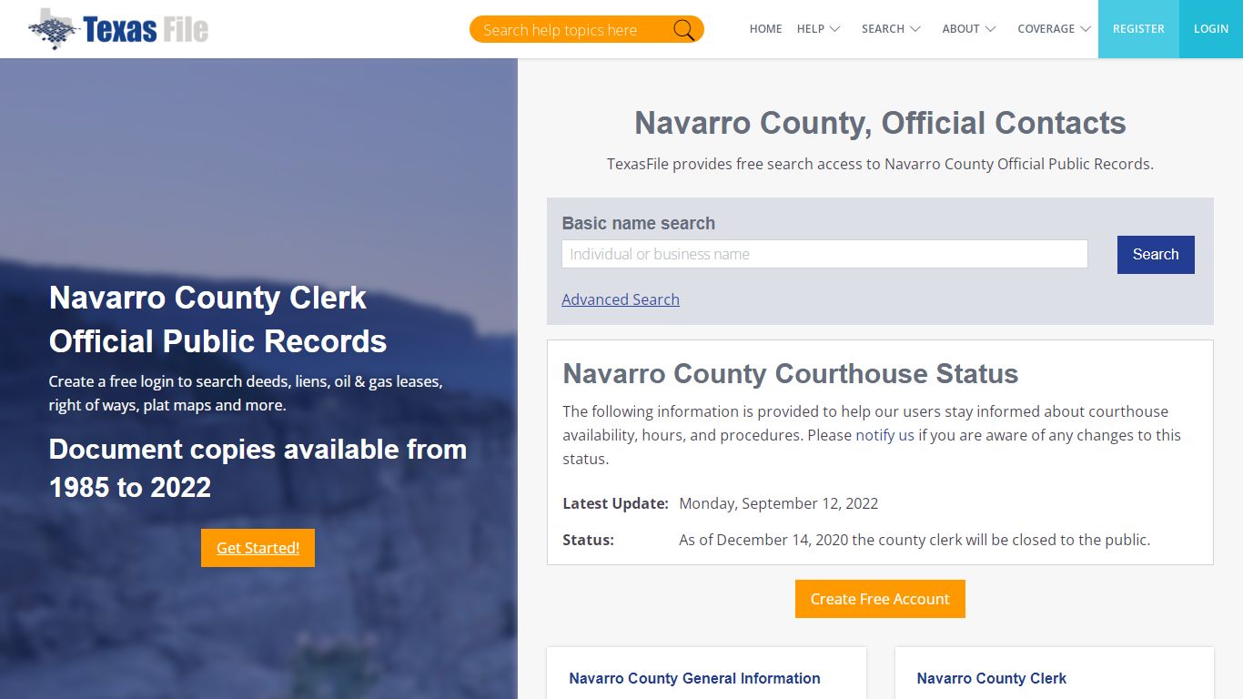 Navarro County Clerk Official Public Records | TexasFile