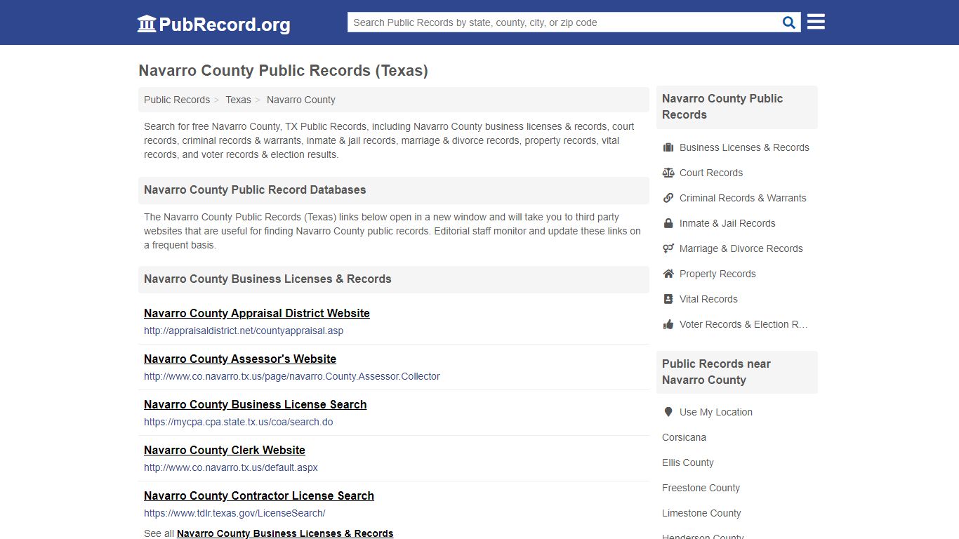 Free Navarro County Public Records (Texas Public Records)